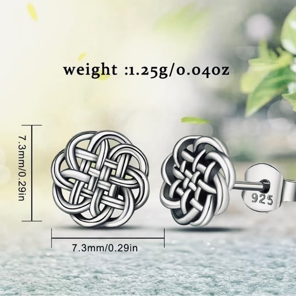 💝 SOLD in Bundle (Caitlin) 💝 Knotted Stud Earrings - Celtic Knot / Cross - Picture 4 of 5